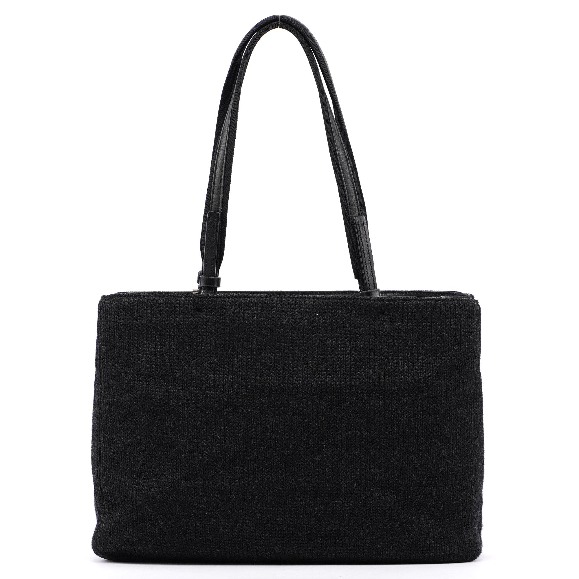 Prada Tote Bag aus anthrazitfarbener Wolle
