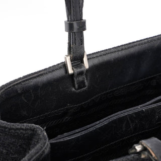 Prada Anthracite Wool Tote Bag