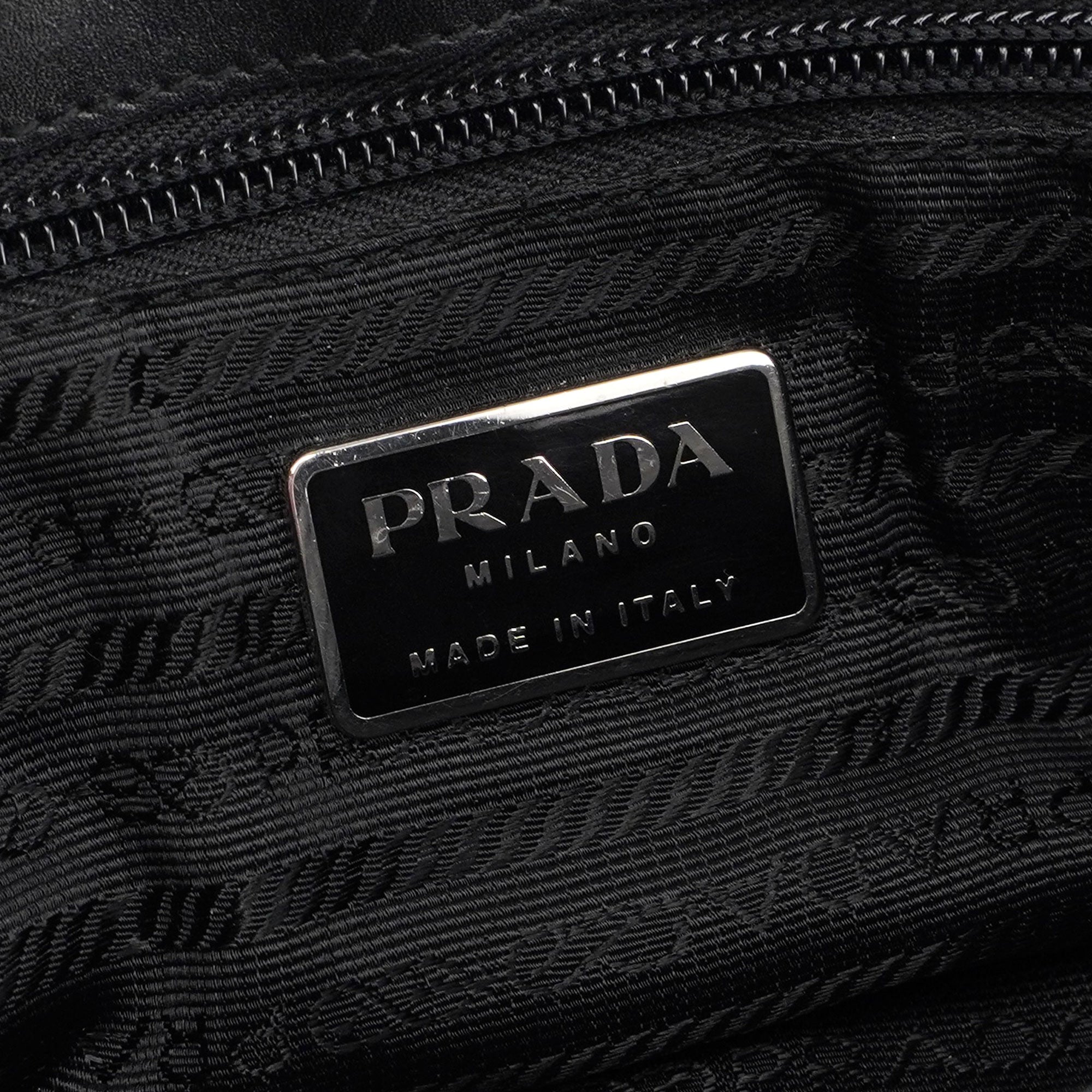 Prada Tote Bag aus anthrazitfarbener Wolle