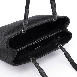 Prada Anthracite Wool Tote Bag