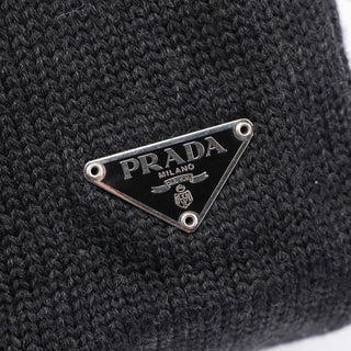 Prada Anthracite Wool Tote Bag