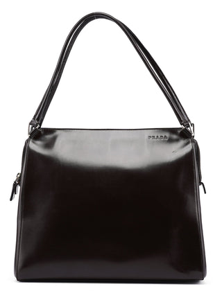 Prada B11025 Brown Vitello Chic Shoulder Bag