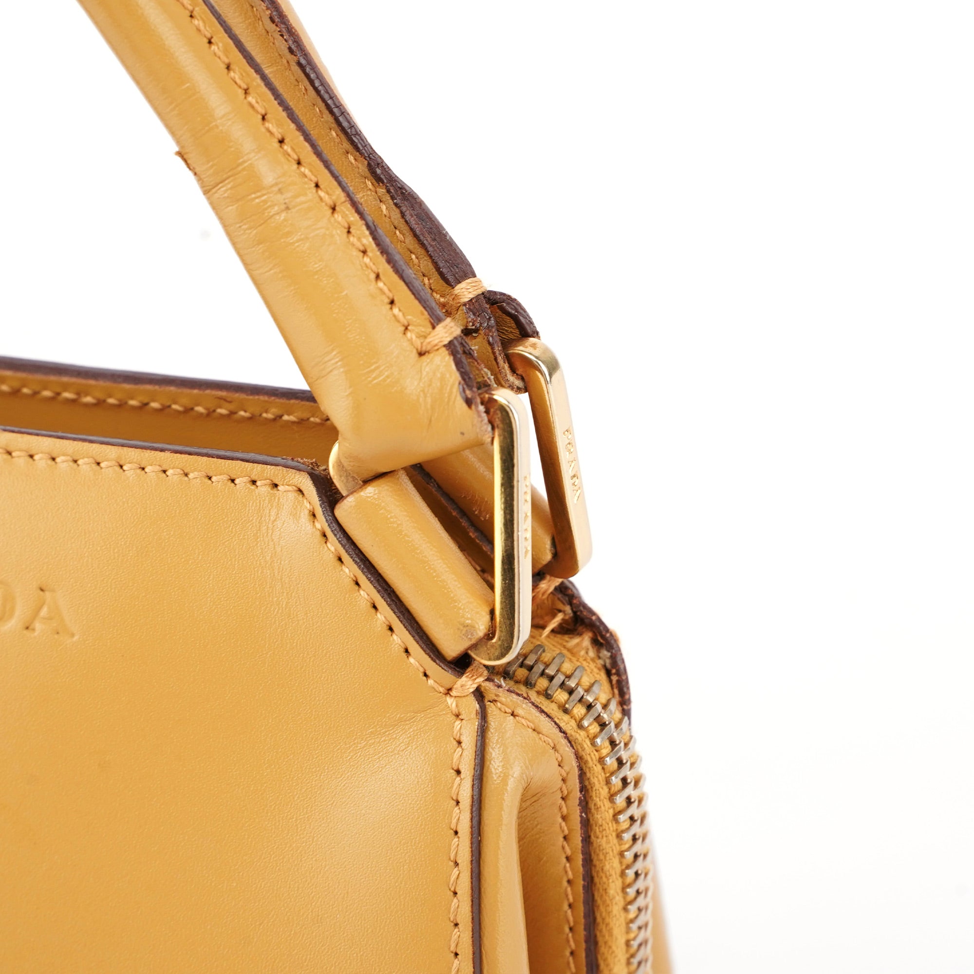 Prada B11028 Yellow Leather Chic Shoulder Bag