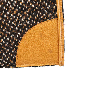 Prada B11266 Brown Tweed Leather Tote Bag