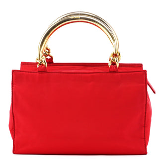 Prada B2513 Red Tessuto Metallo Tote Bag