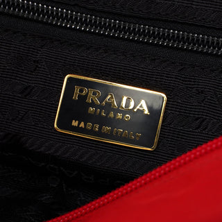 Prada B2513 Red Tessuto Metallo Tote Bag