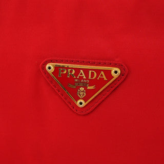 Prada B2513 Red Tessuto Metallo Tote Bag