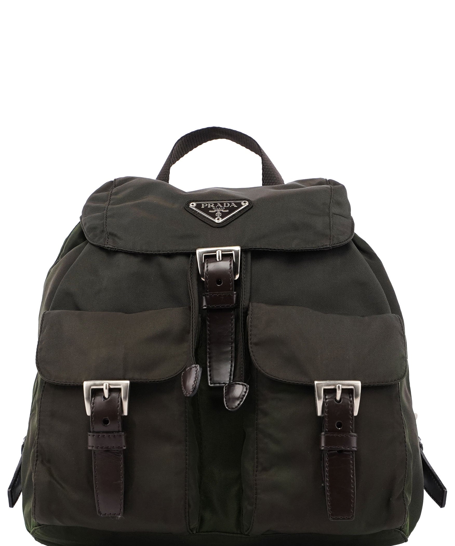 Prada B2811 Green Tessuto Vela Backpack