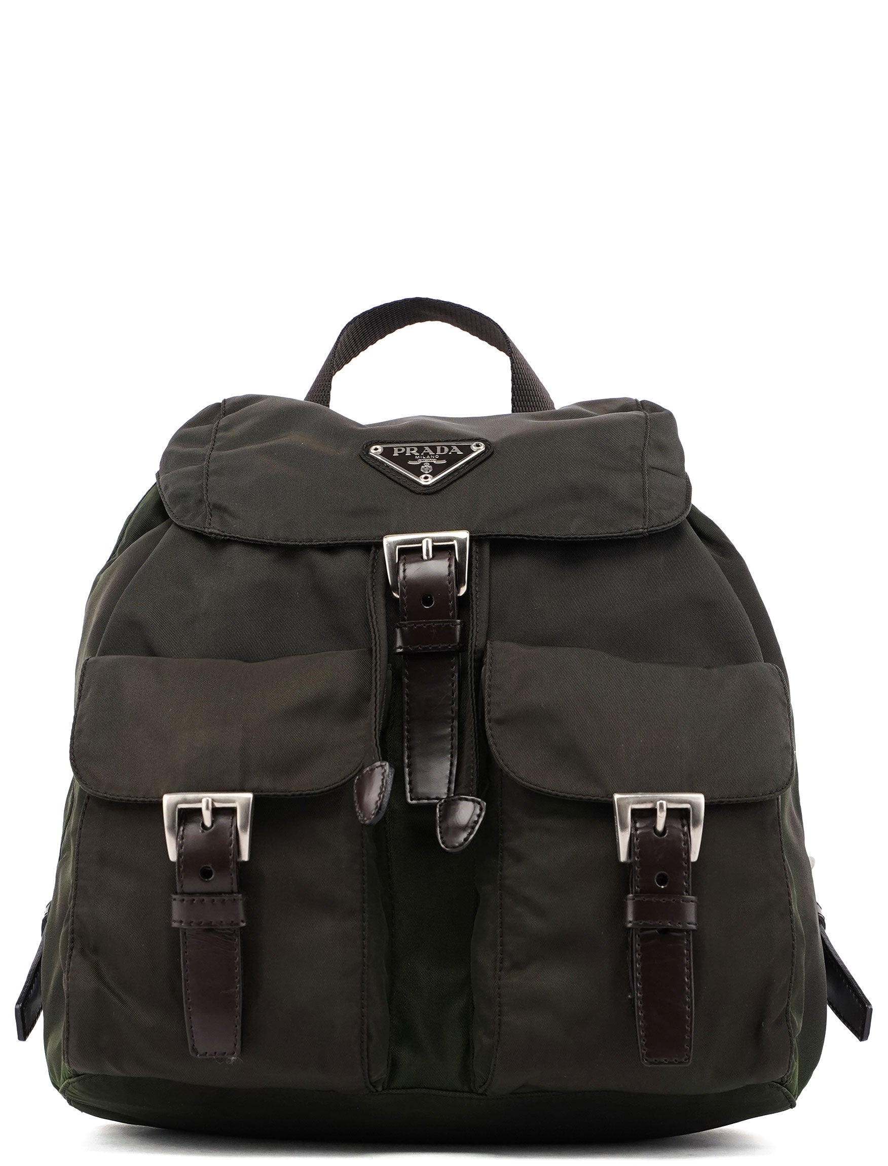 Prada B2811 Green Tessuto Vela Backpack