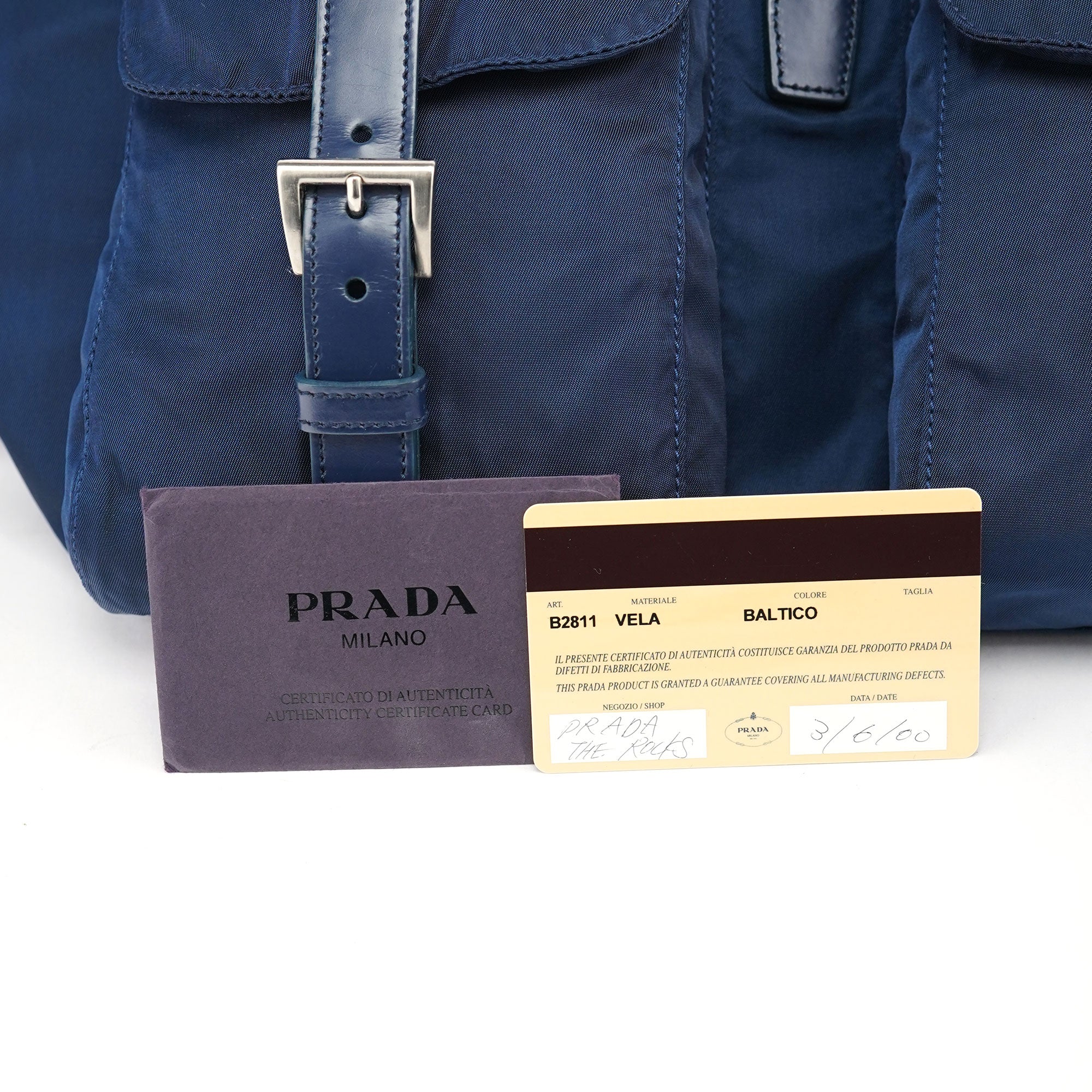 Prada B2811 Royal Blue Tessuto Backpack