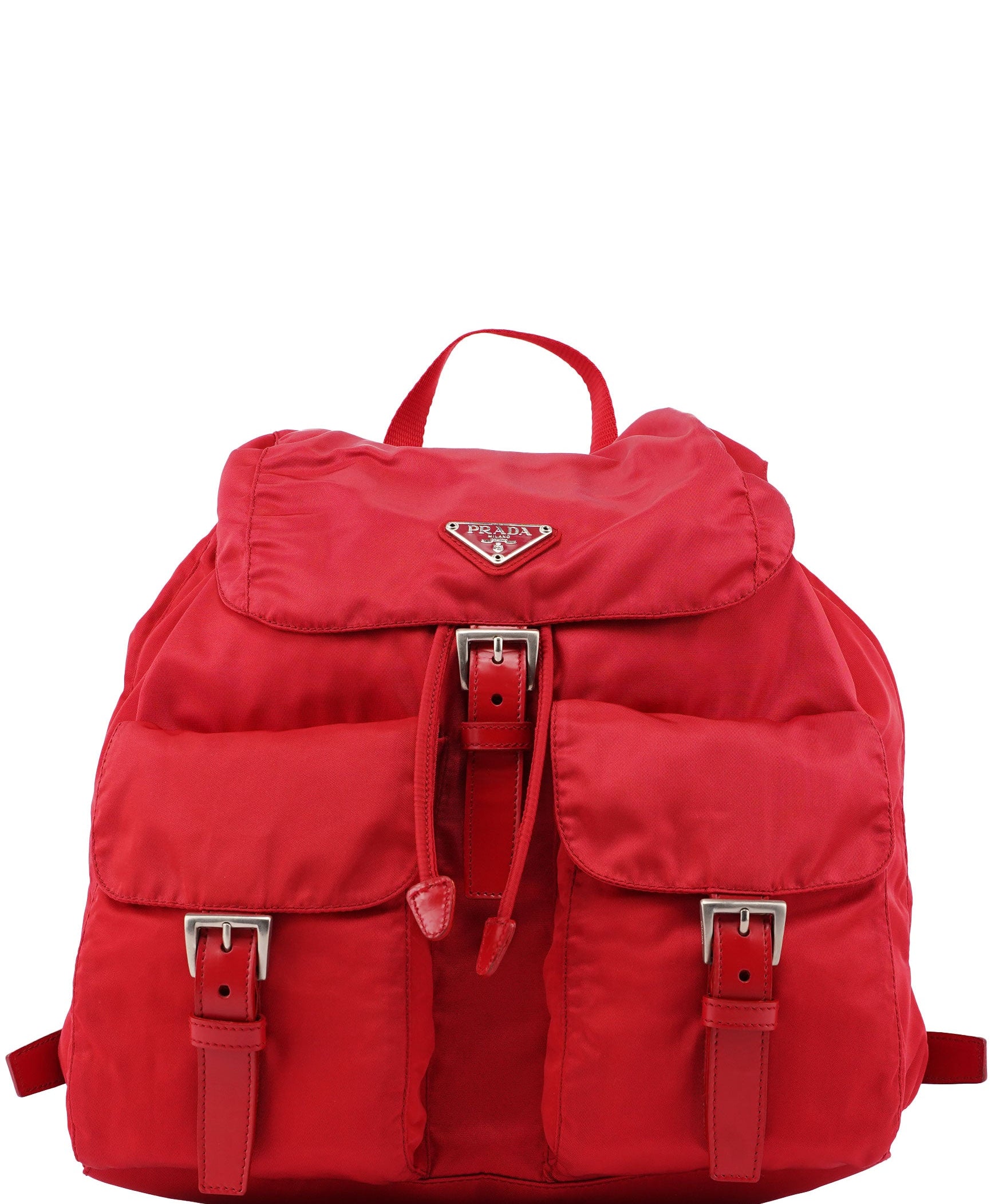 Prada B2811 Tessuto Vela Red Backpack