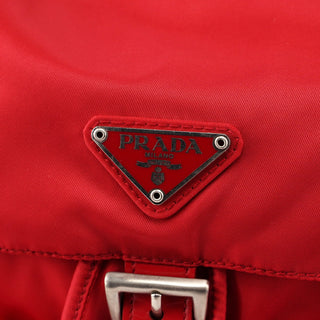 Prada B2811 Tessuto Vela Red Backpack