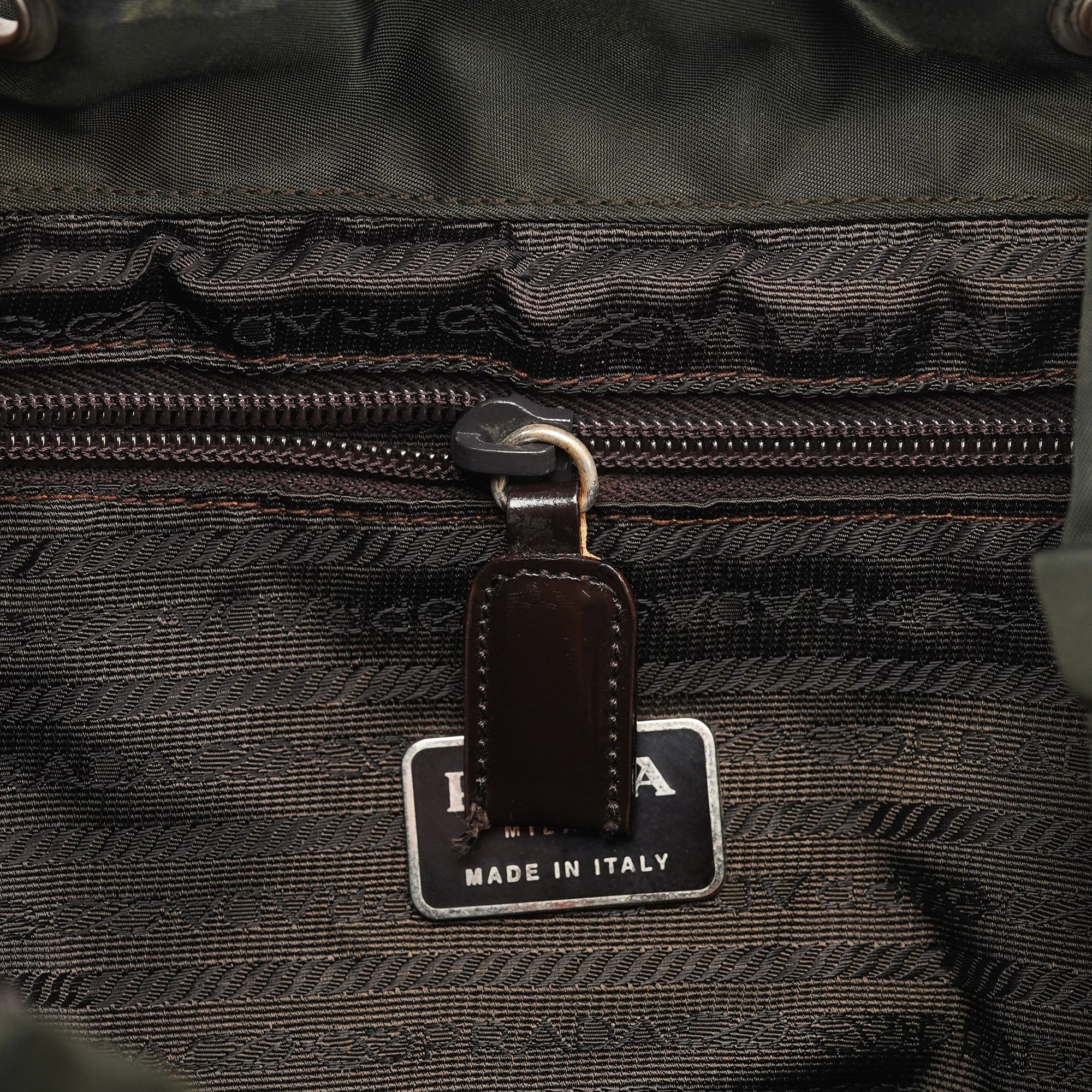 Prada B2811F Military Green Tessuto Vela Backpack