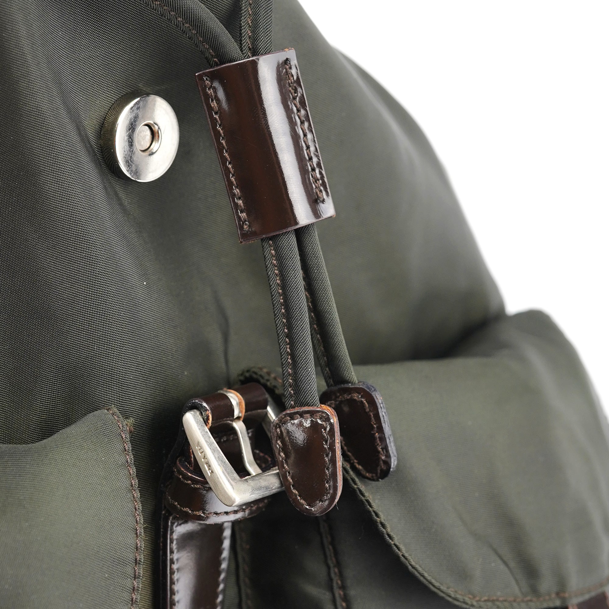Prada B2811F Military Green Tessuto Vela Backpack