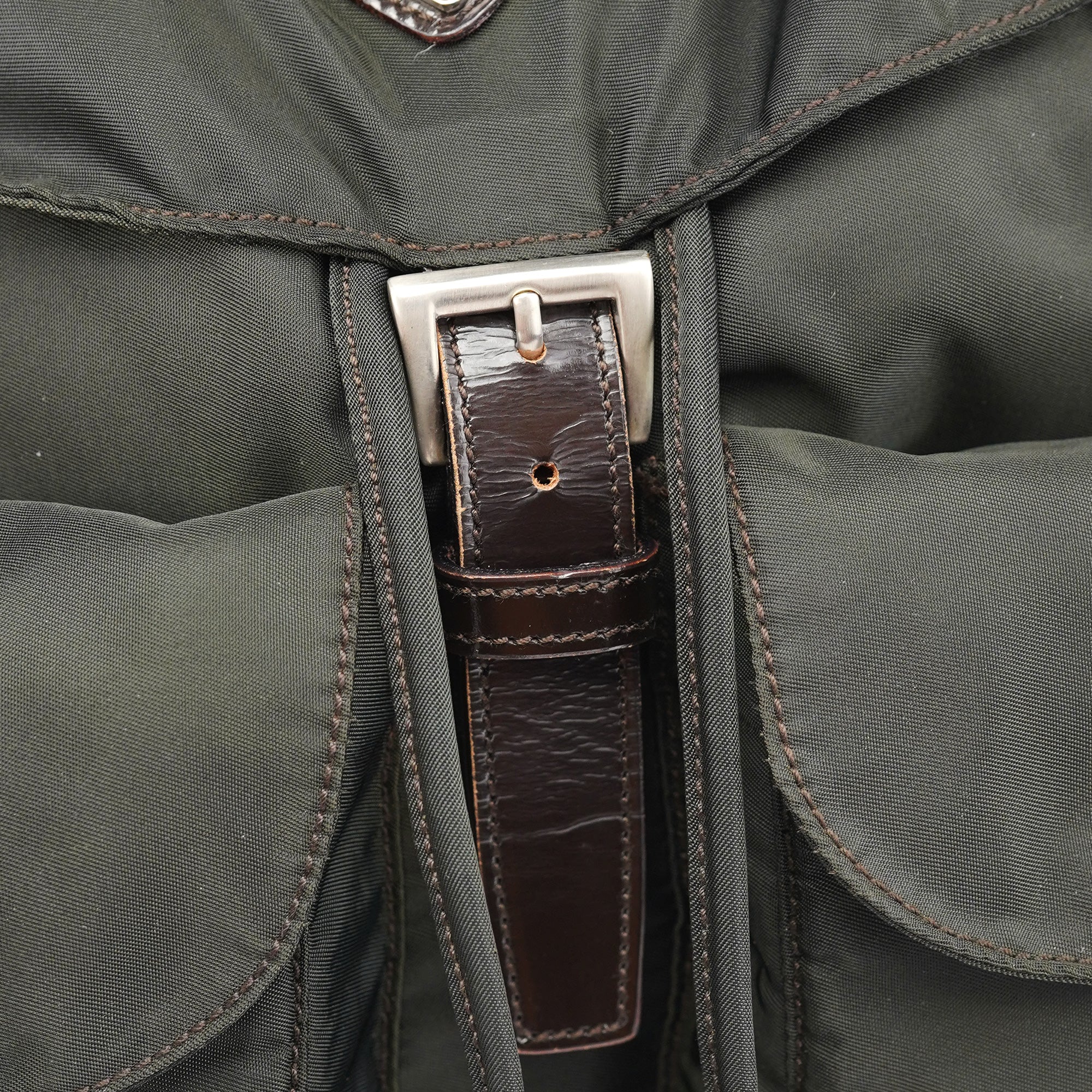 Prada B2811F Military Green Tessuto Vela Backpack