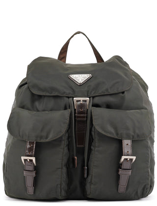 Prada B2811F Military Green Tessuto Vela Backpack