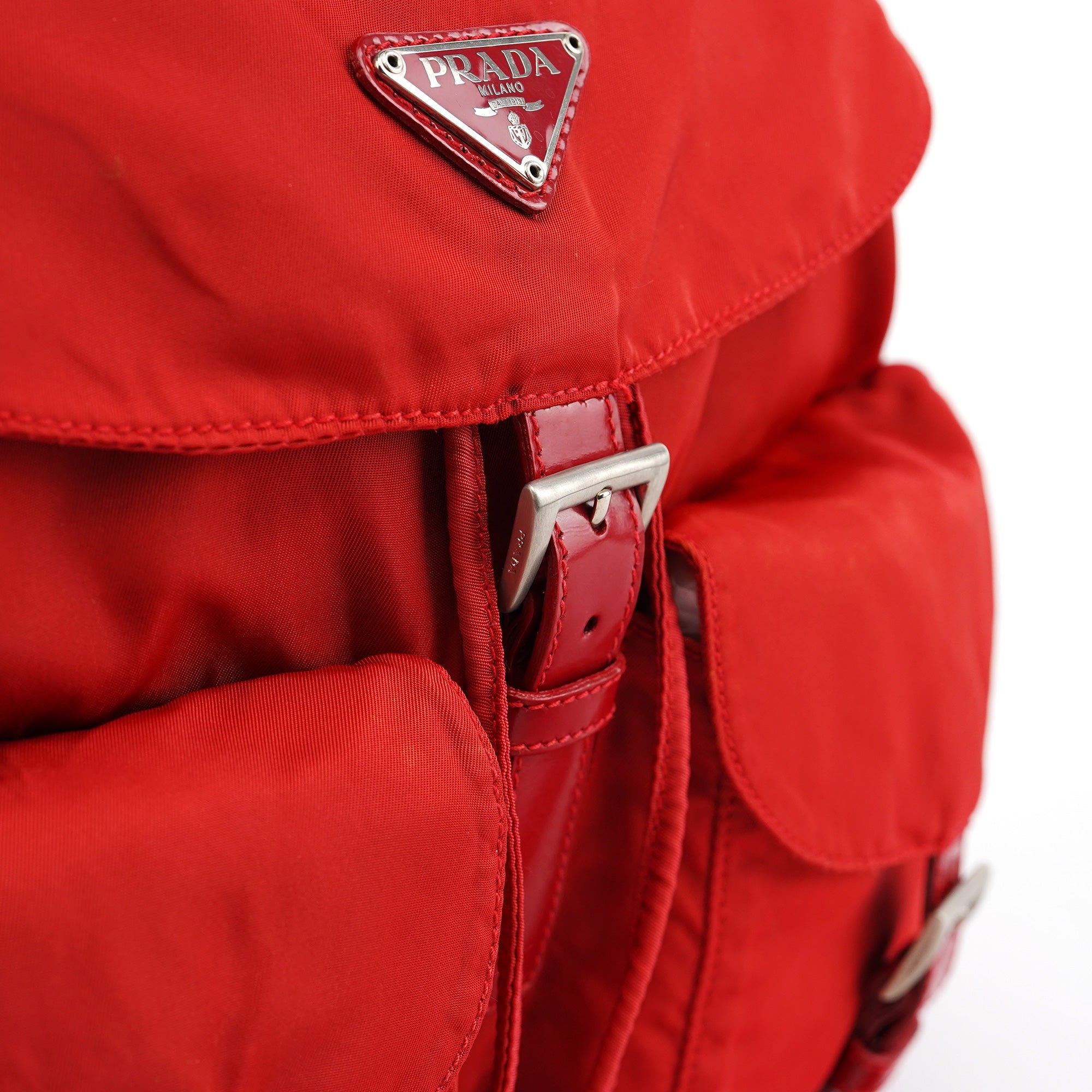 Prada B2811F Red Tessuto Vela Backpack