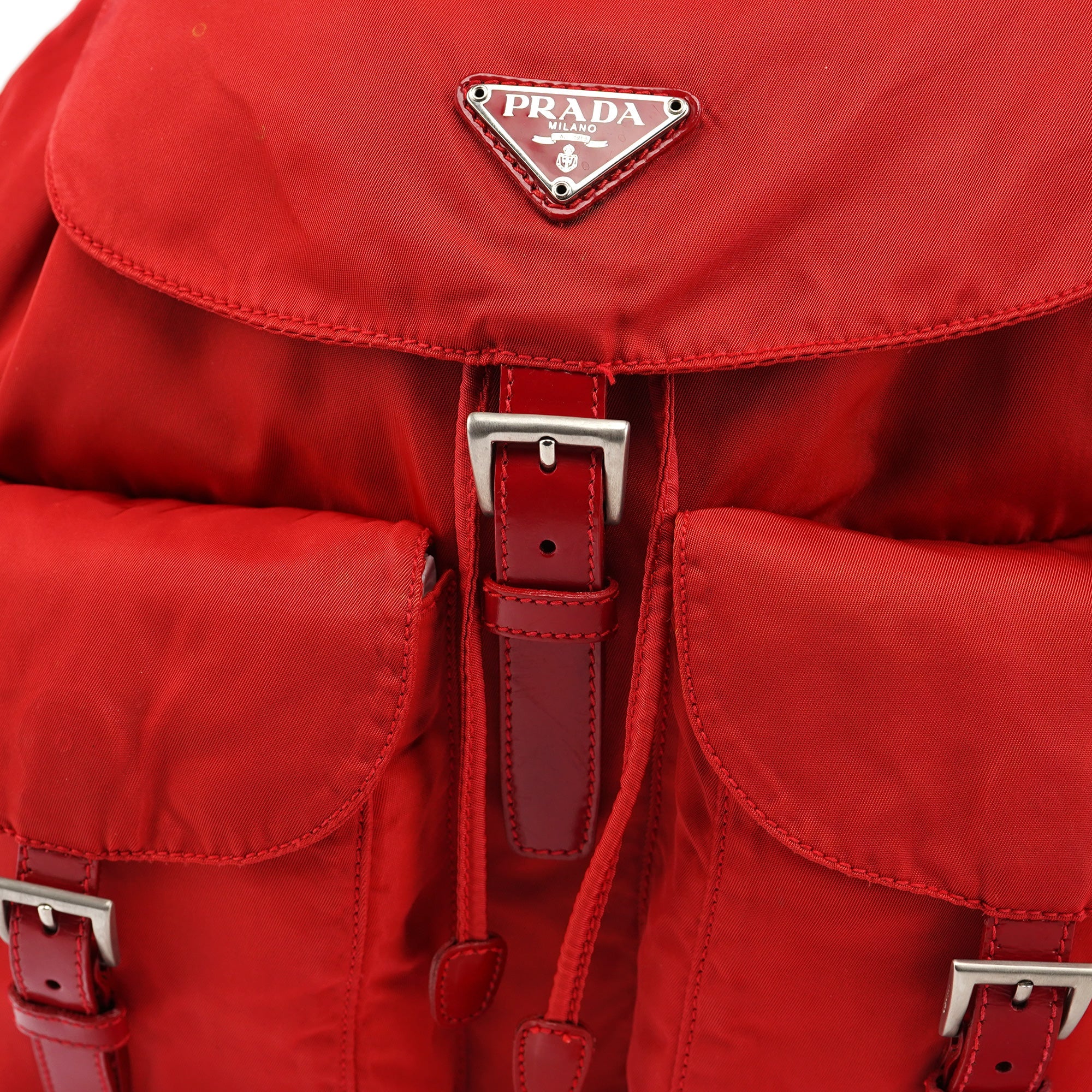 Prada B2811F Red Tessuto Vela Backpack