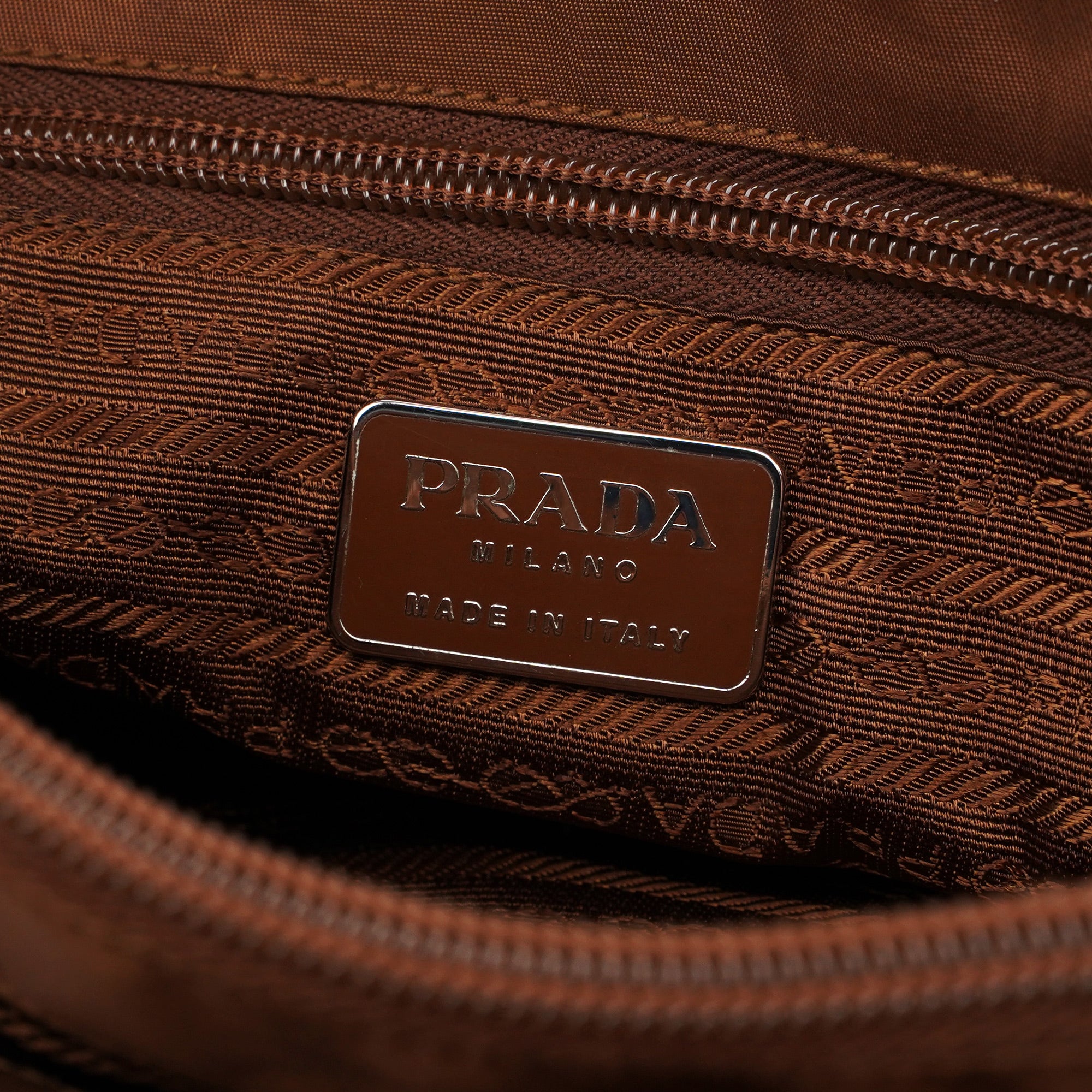 Prada B3864 Brown Tessuto Tote