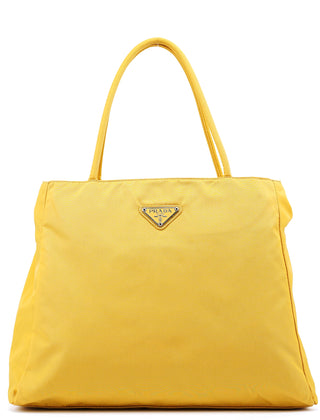 Prada B3864 Yellow Tessuto City Tote Bag