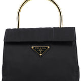 Prada B4066Y Navy Tessuto Metallo Top Handle Bag