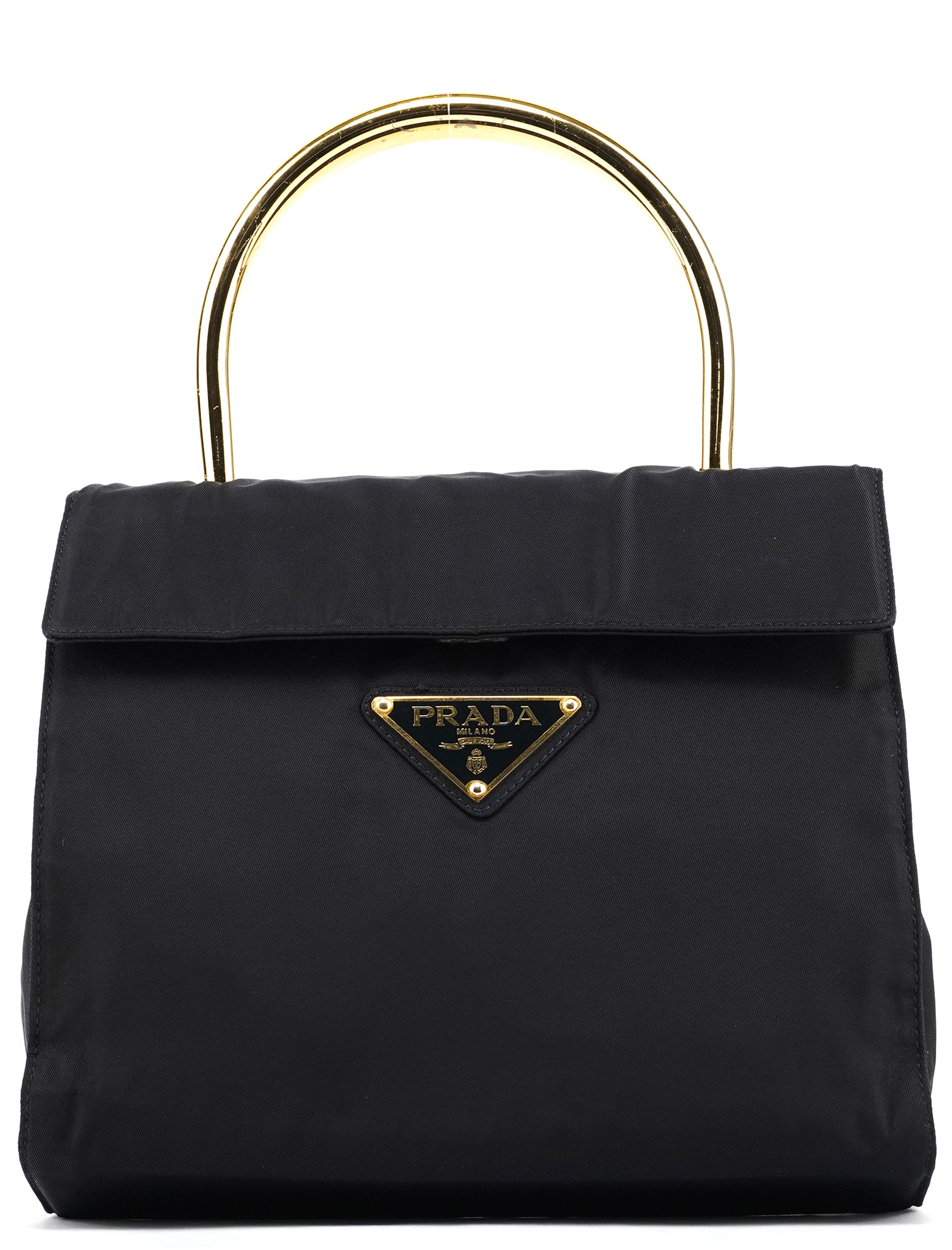 Prada B4066Y Navy Tessuto Metallo Top Handle Bag