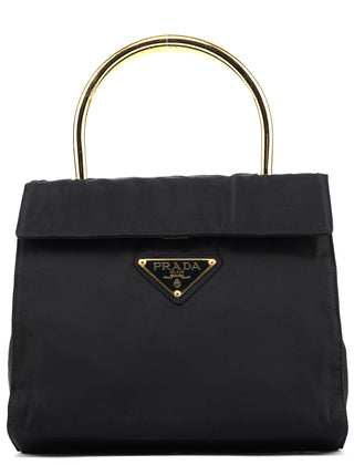 Prada B4066Y Navy Tessuto Metallo Top Handle Bag