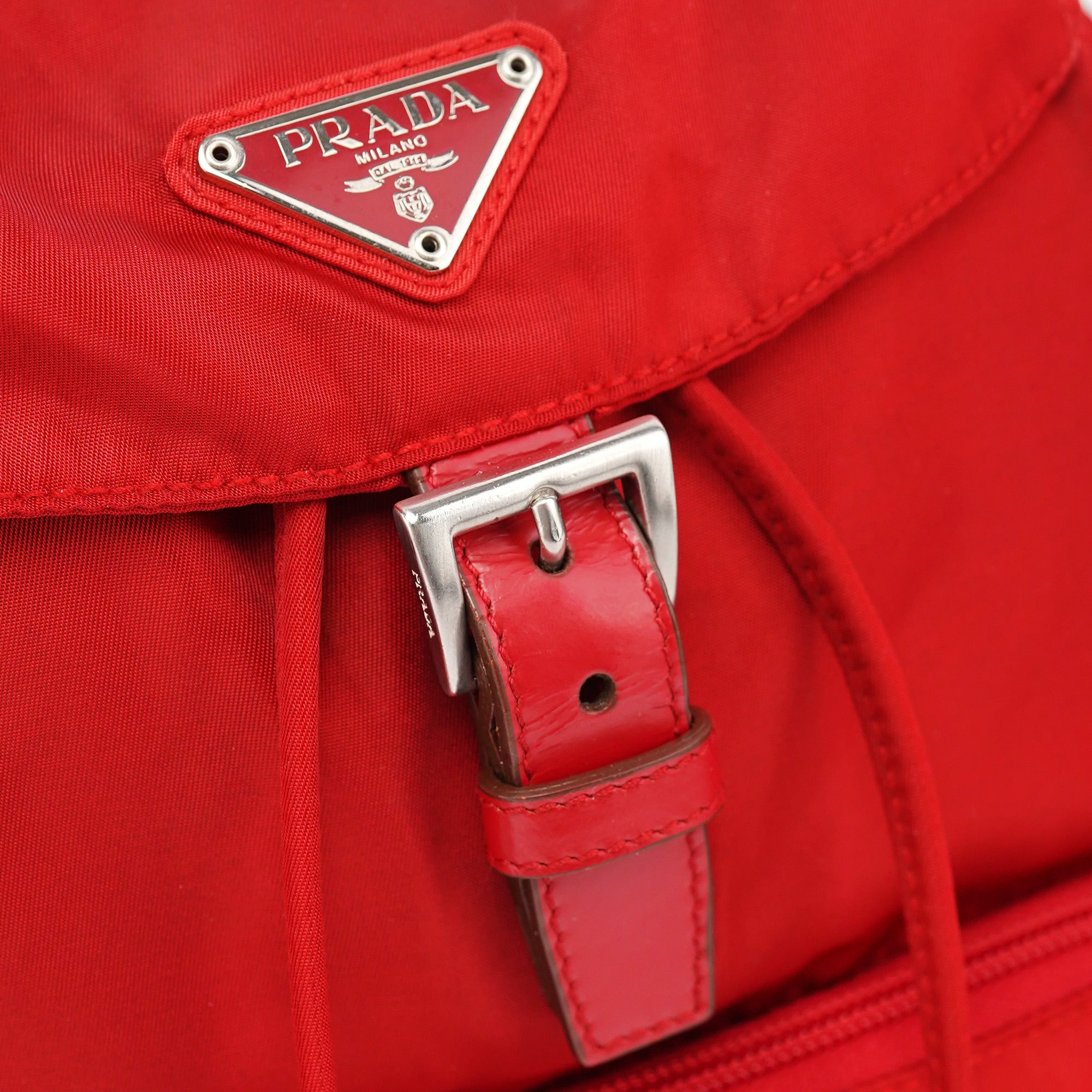 Prada B4650 Red Tessuto Vela Backpack