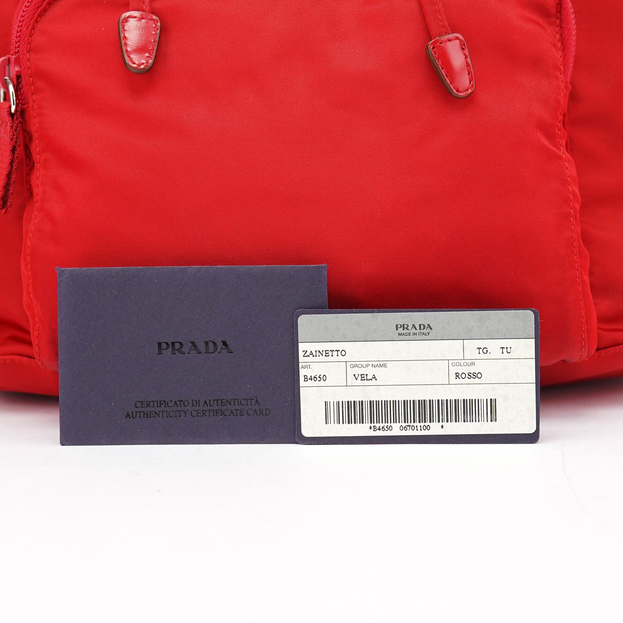 Prada B4650 Red Tessuto Vela Backpack