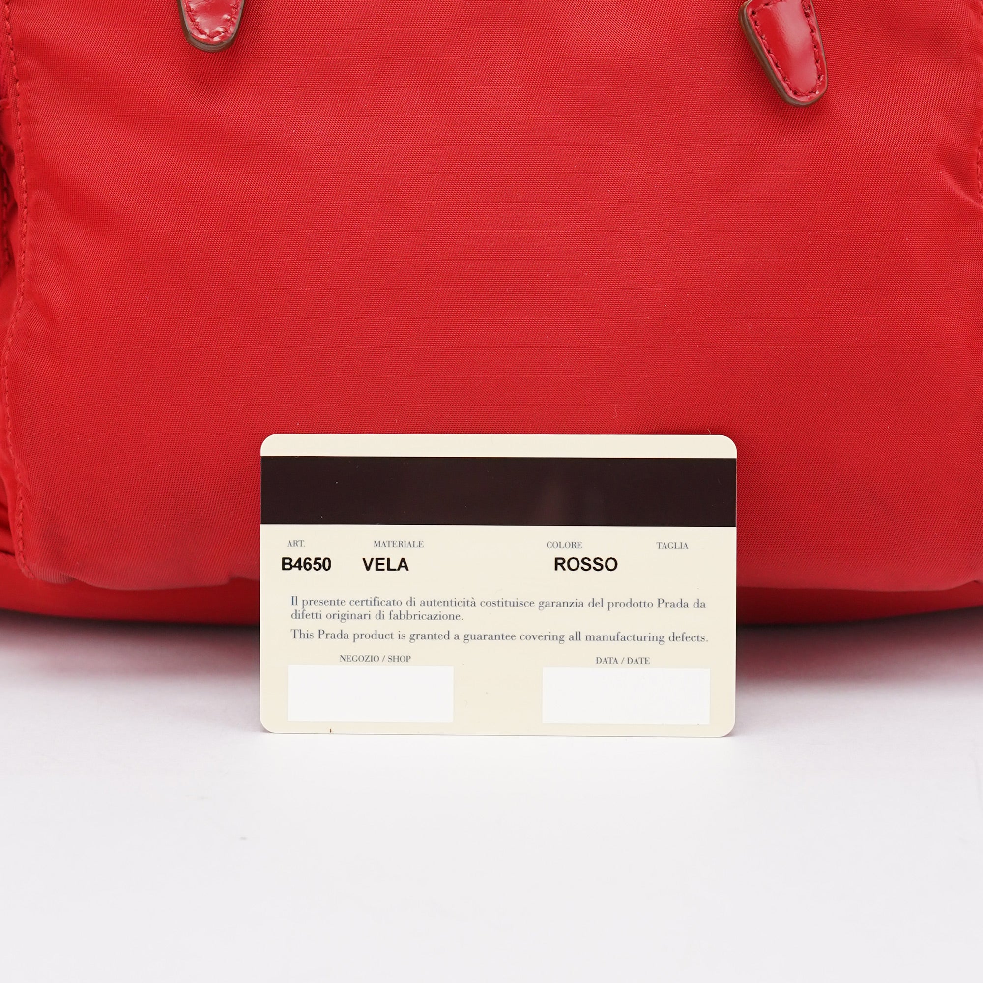 Prada B4650 Red Tessuto Vela Backpack