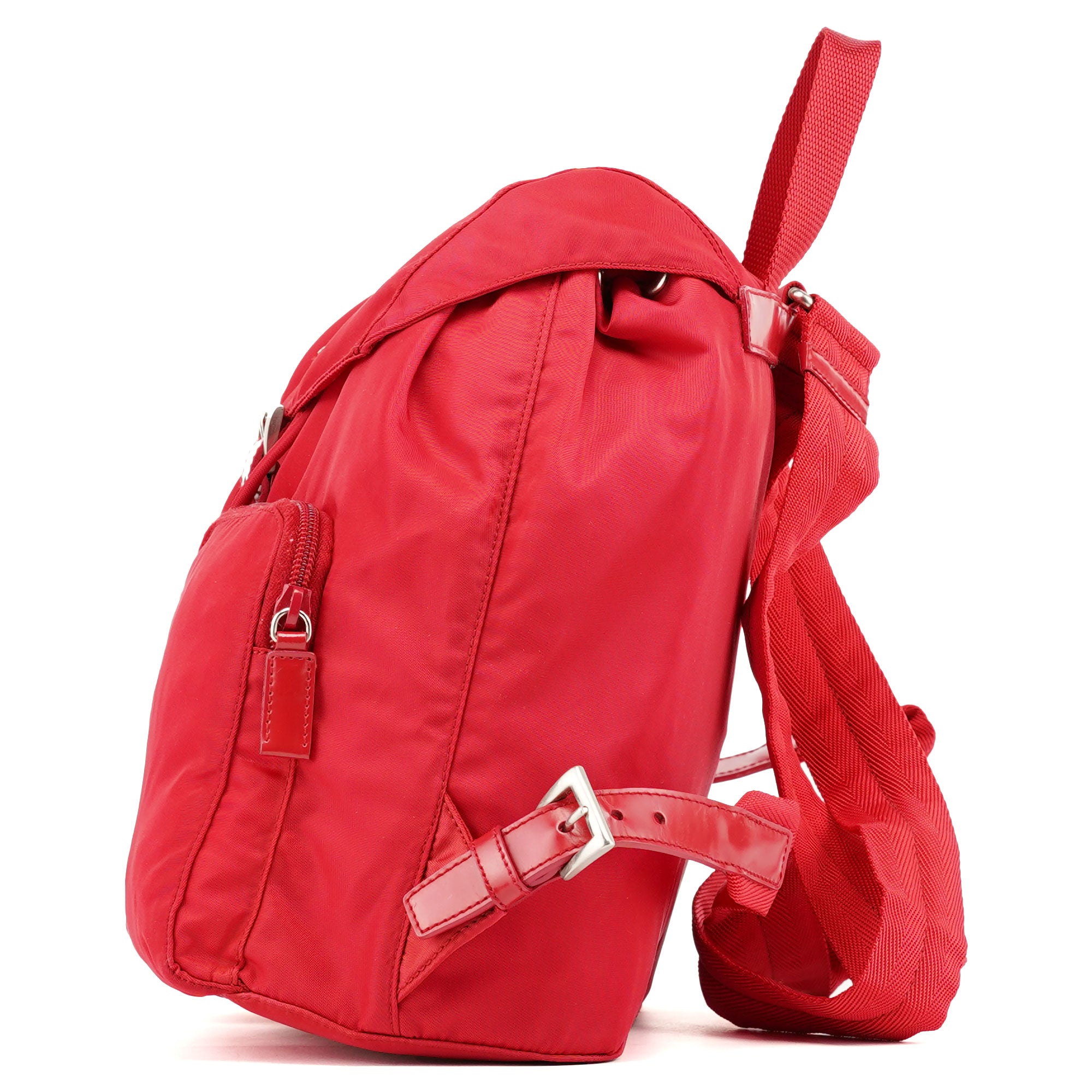 Prada B5885 Tessuto Vela Rucksack in Rot