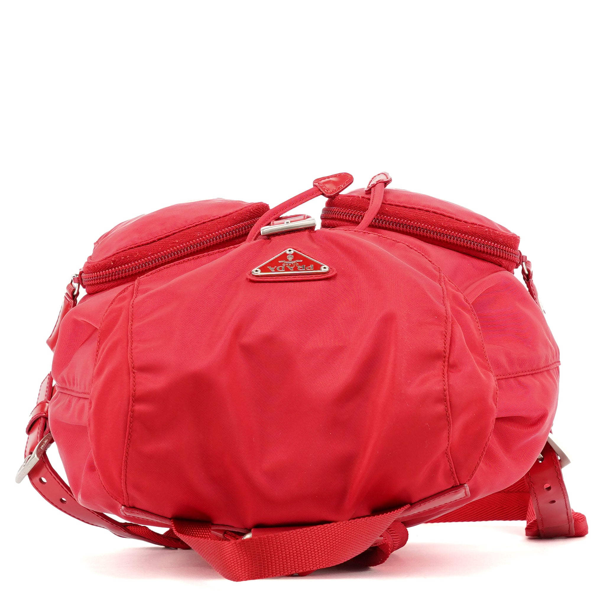 Prada B5885 Tessuto Vela Rucksack in Rot