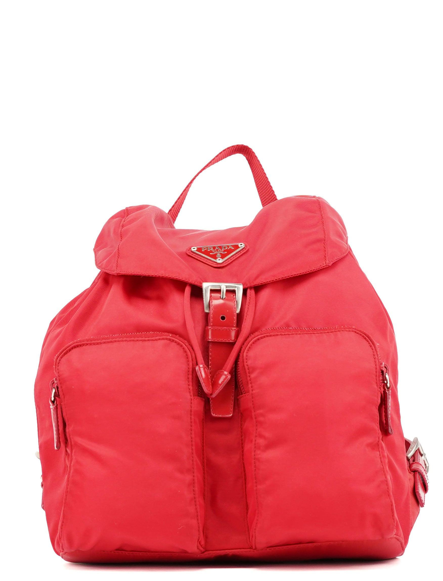 Prada B5885 Tessuto Vela Rucksack in Rot