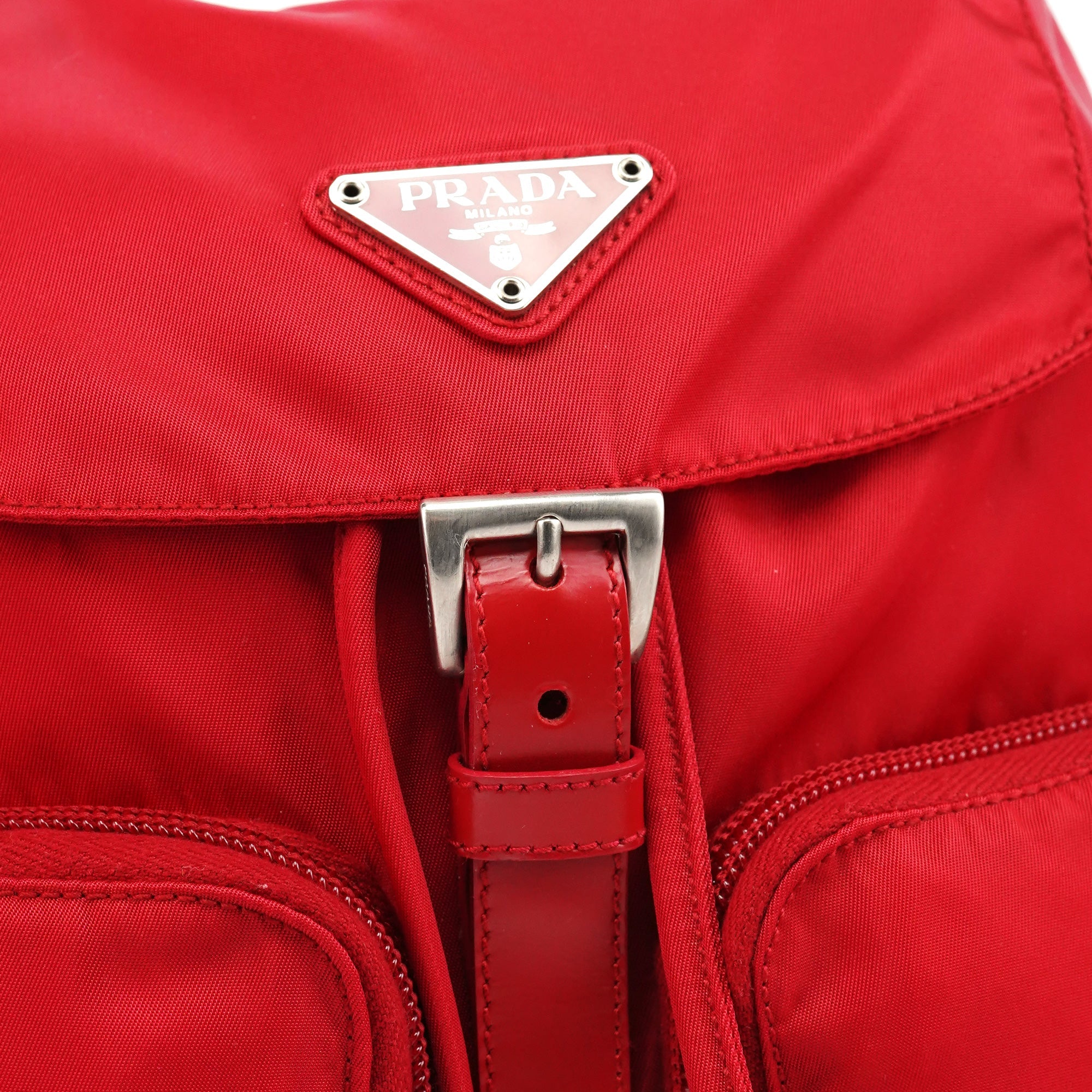 Prada B5885 Red Tessuto Vela Backpack