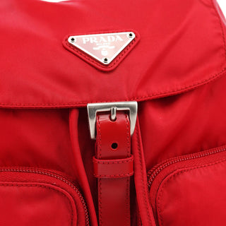 Prada B5885 Red Tessuto Vela Backpack