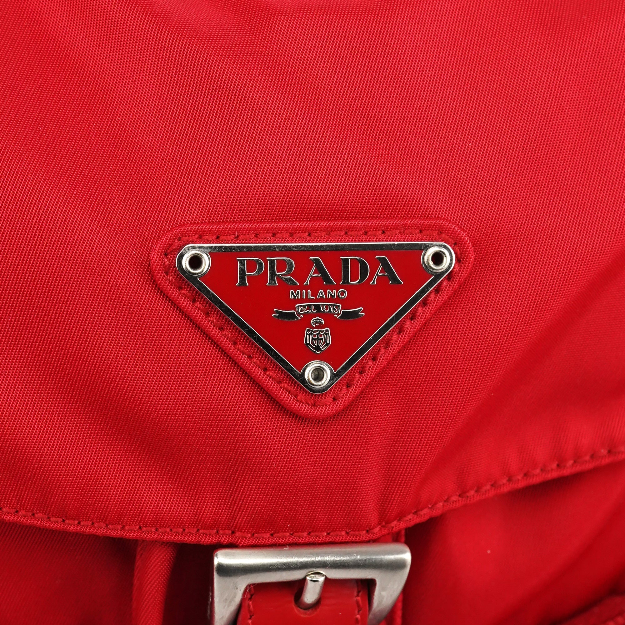 Prada B5885 Red Tessuto Vela Backpack