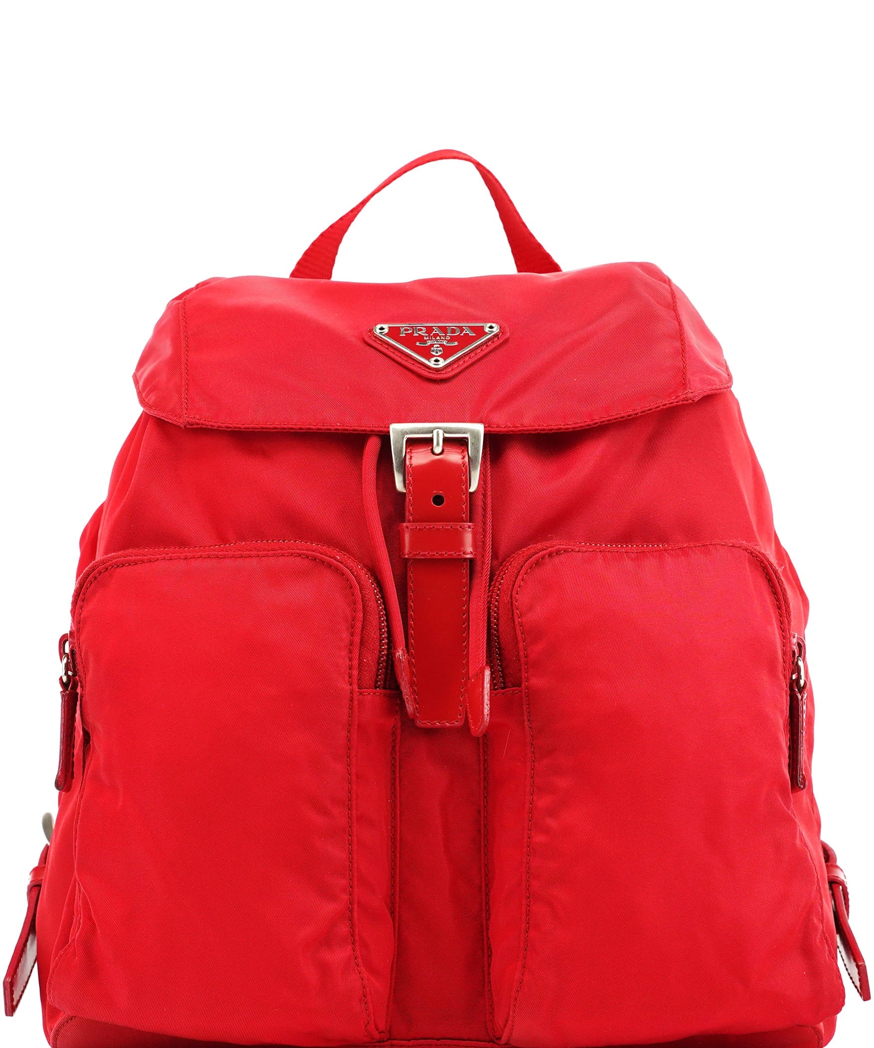 Prada B5885 Red Tessuto Vela Backpack