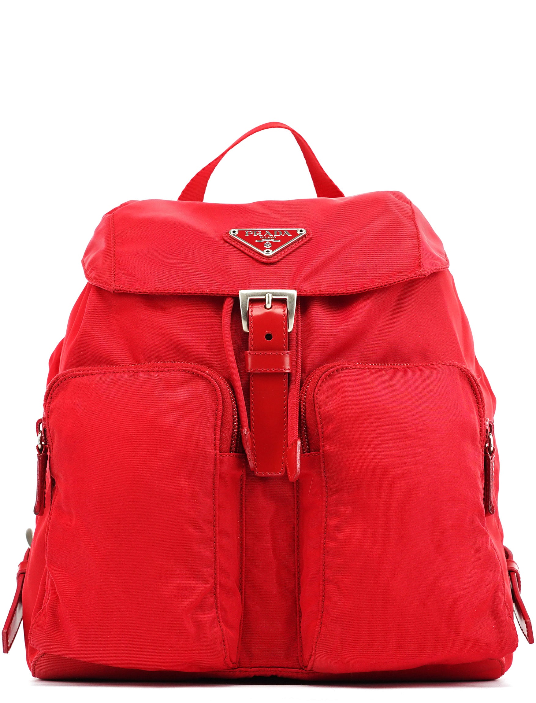 Prada B5885 Red Tessuto Vela Backpack