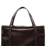 Prada B5938 Dark Brown Spazzolato Box Handbag