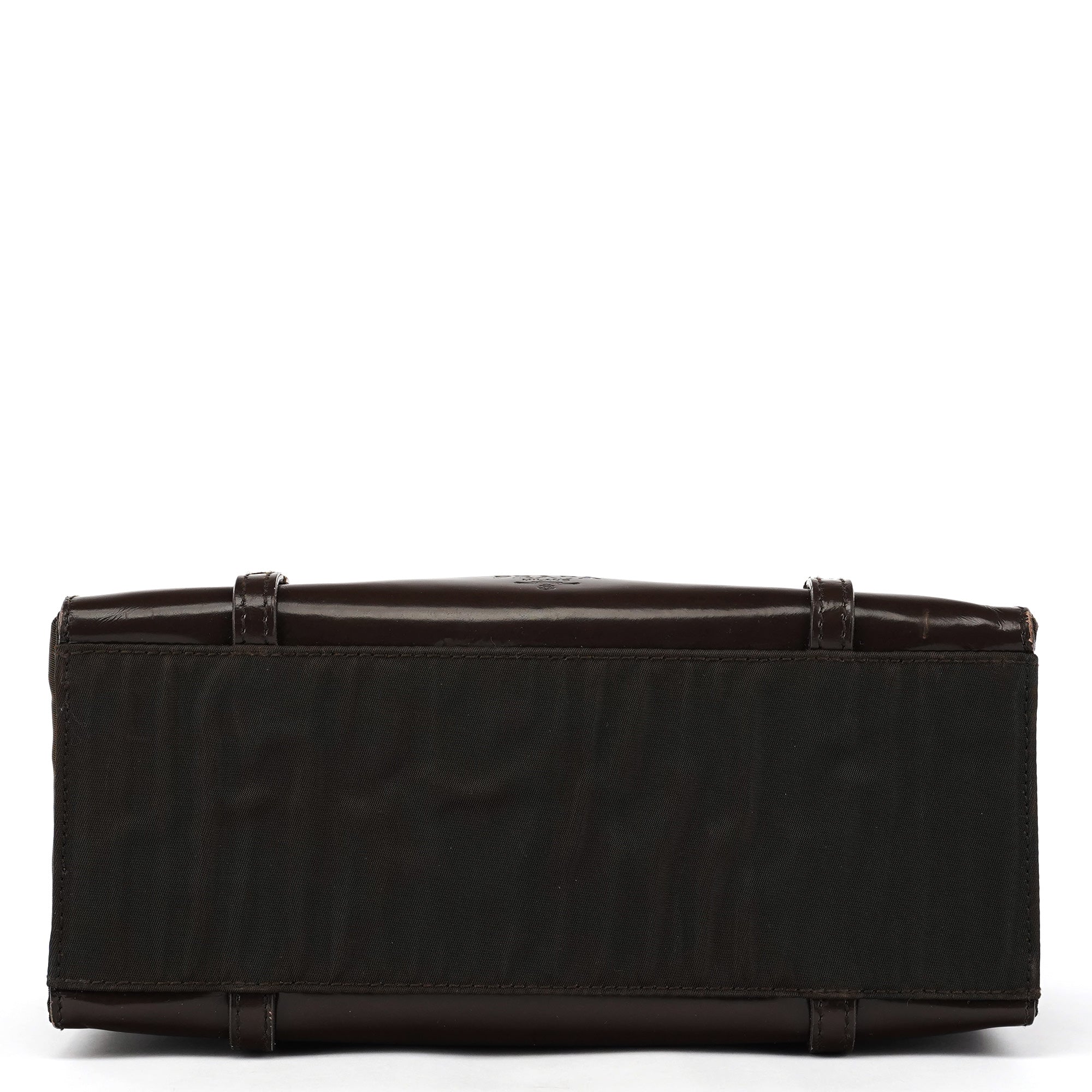 Prada B5938 Dark Brown Spazzolato Box Handbag