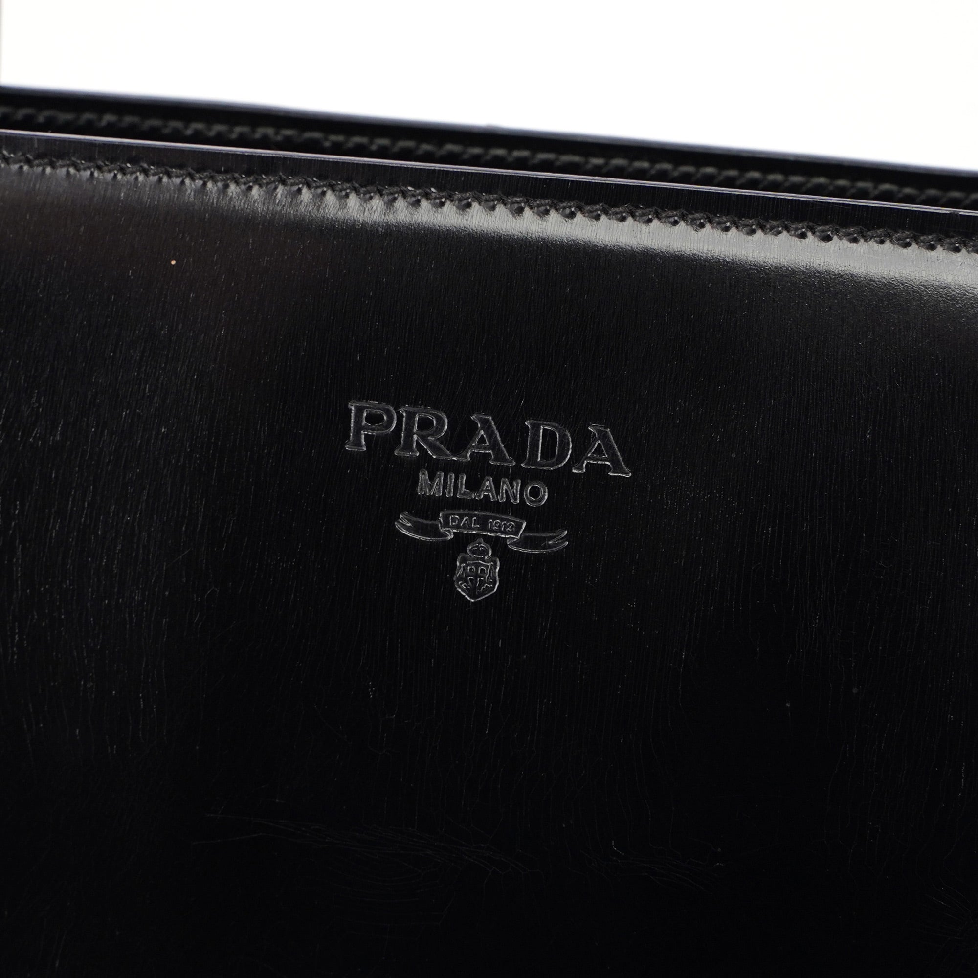 Prada B6010 Black Spazzolato Tote Bag