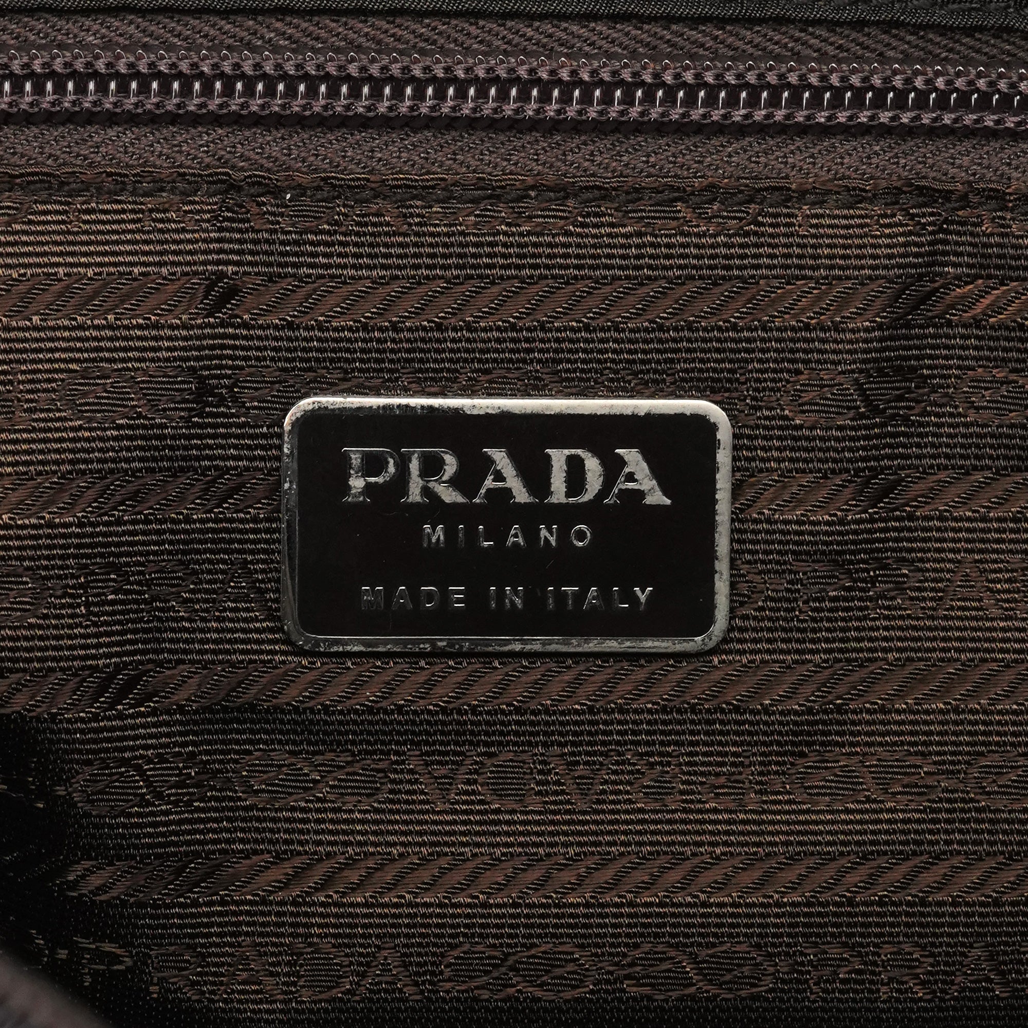 Prada B6059 Dark Green Tessuto Trend Nappa Tote Bag