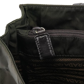 Prada B6059 Dark Green Tessuto Trend Nappa Tote Bag