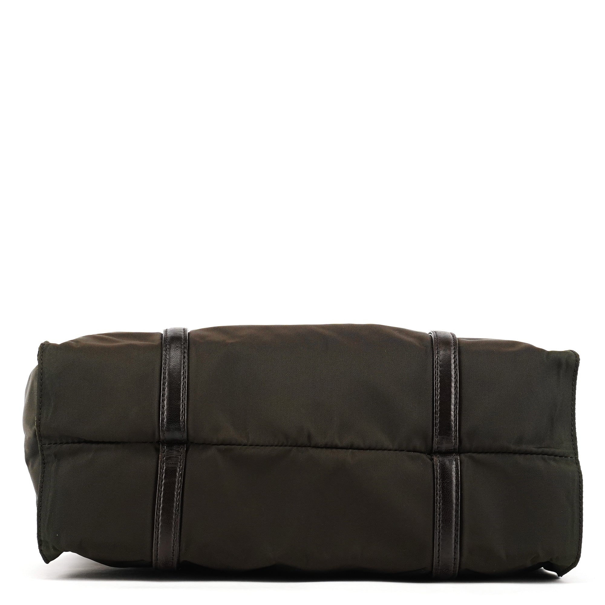 Prada B6059 Dark Green Tessuto Trend Nappa Tote Bag