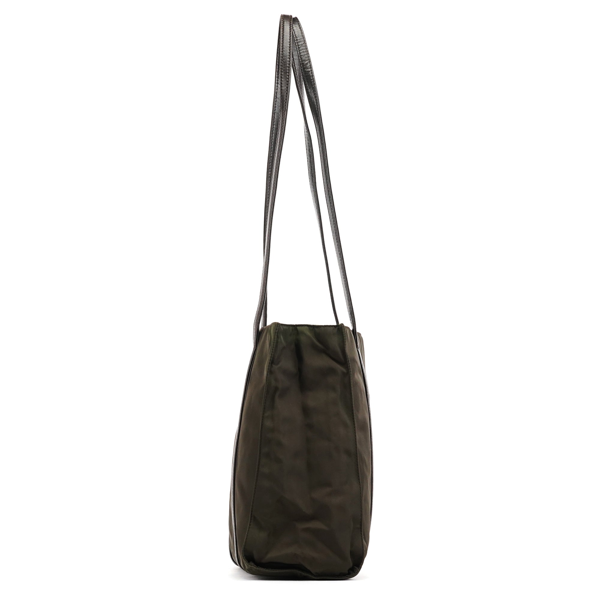 Prada B6059 Dark Green Tessuto Trend Nappa Tote Bag
