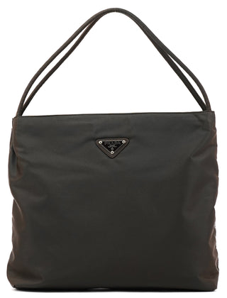 Prada B6242 Dark Brown Tessuto City Nylon Tote Bag