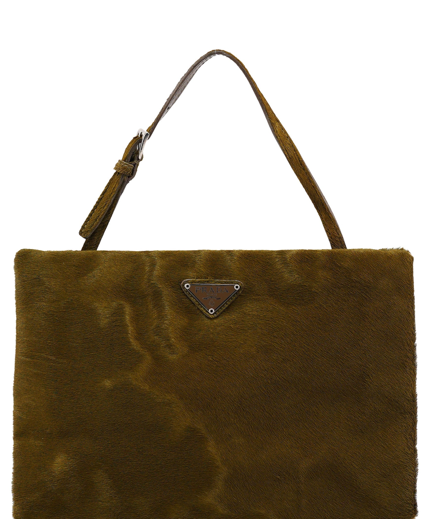 Prada B6278 Green Fur Top Handle Bag