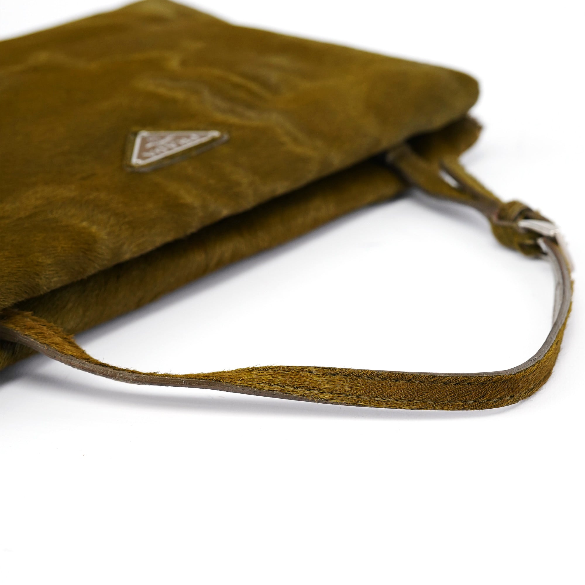 Prada B6278 Sac à poignée en fourrure verte