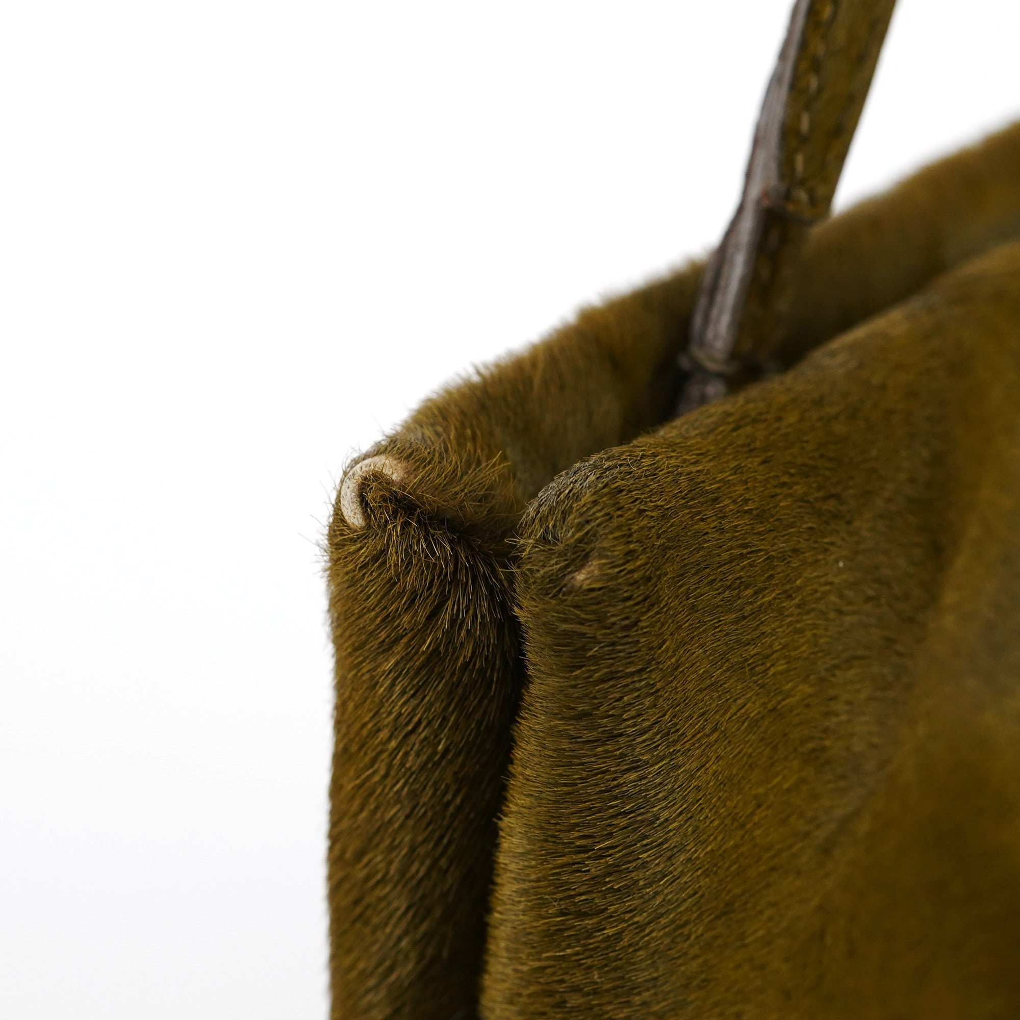 Prada B6278 Sac à poignée en fourrure verte