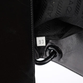 Prada B6378 Black Calfskin Madras Swing Shoulder Bag